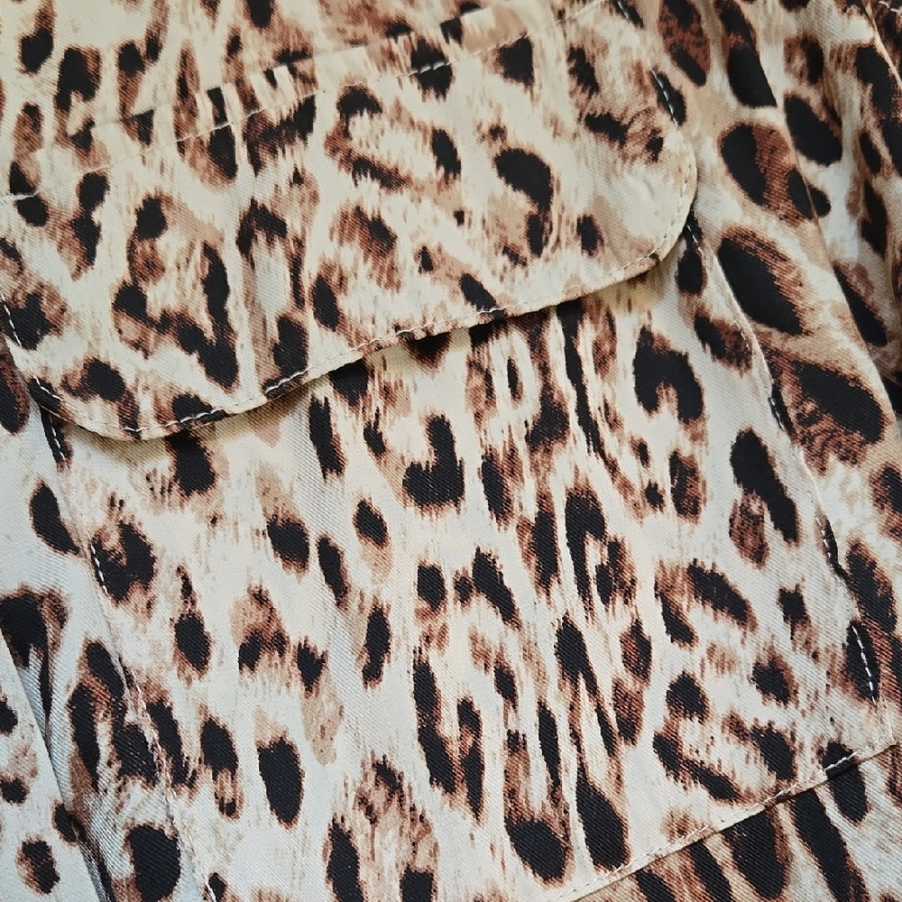 Banana Republic Leopard Print Sleeveless Belted Safari Midi Dress Size M - Picture 5 of 15